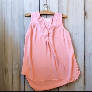 Rose + Olive v neck sleeveless coral pink blouse medium womens